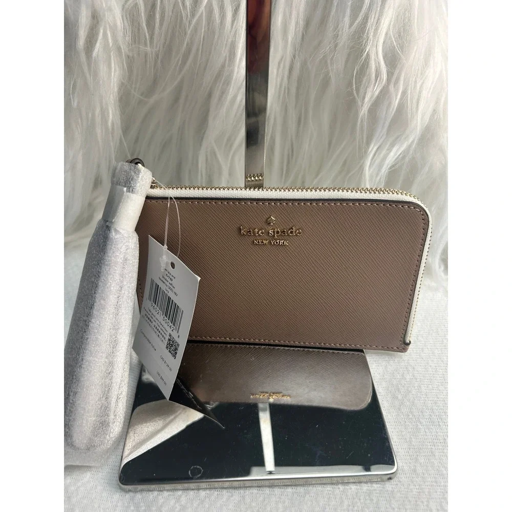 Kate Spade NWT‎ Lucy Wristlet Bicolor Saffiano Leather Zip Wallet Clutch
